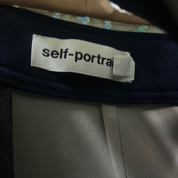 Self-Portrait White and Navy Mini Dress - Picture 5 of 7